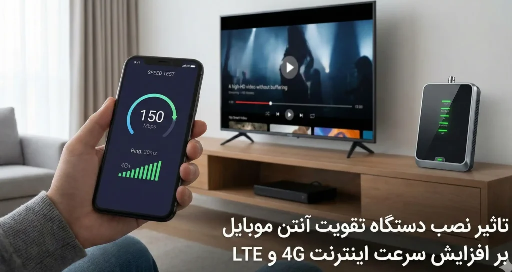 تاثیر نصب دستگاه تقویت آنتن موبایل بر افزایش سرعت اینترنت 4G و LTE